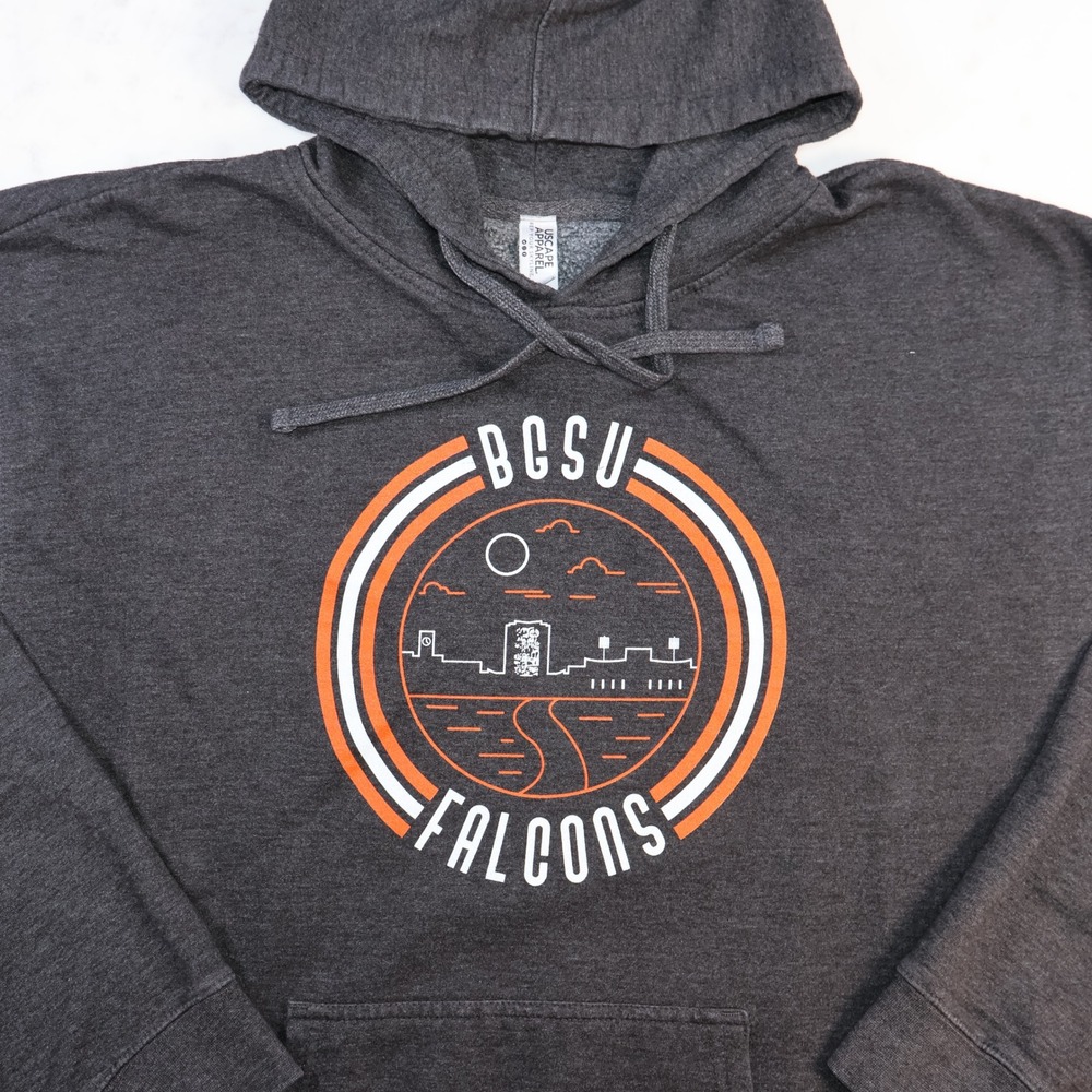 USCAPE Apparel BGSU Falcons Bowling Green U Hoodie Charcoal Grey Mens Large